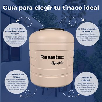 Tinaco multicapa beige resistec rotoplas 1100 LTS 1.16X1.25
