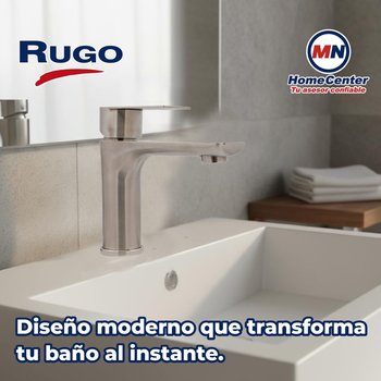 Llave Mezcladora Monomando Para Lavabo Rugo Maneral Palanca