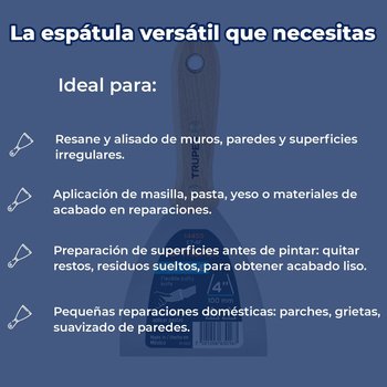 Espátula flexible 4" pulgadas con mango de madera Truper