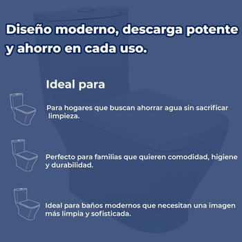 Sanitario WC One Piece Blanco Capri Plus Ecológico 4.8 L Helvex