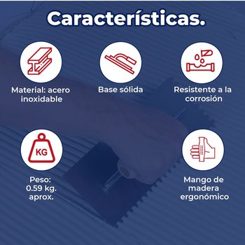 Llana Truper Diente Cuadrado 10 Remaches Madera