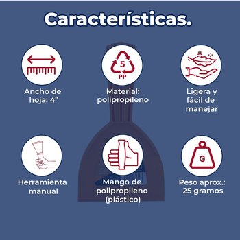 Espátula plástica de 4" pulgadas truper