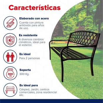 Banca para jardin diseño bronce antiguo