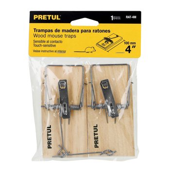 Trampa Ratón Madera 4 Pulgadas 2 PZAS