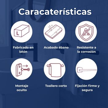 Toallero Sencillo Para WC Piazza Ébano Helvex PIA-109-EB