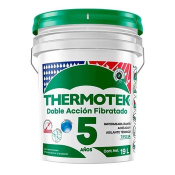 Impermeabilizante Acrílico Thermotek Fibratado Rojo 5 A 19 l