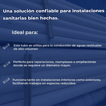 Tubo Sanitario PVC Norma 4 pulg x 1 m Durman