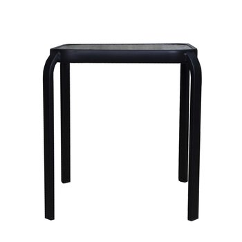 Mesa auxiliar cuadrada vidrio y acero