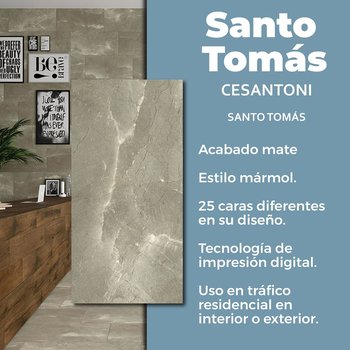 Piso Santo Tomás Gris Cesantoni 45x90 cm Rectificado