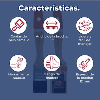 Brocha BYP Camelus pelo extra fino 1 pulgada