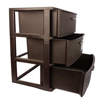 Cajonera Plástica 3 Niveles 40X55X61 CM Color Marrón