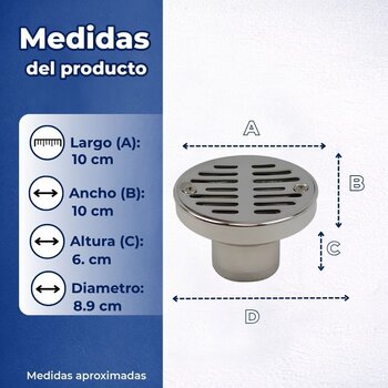 RESUMIDERO REDONDO 089X089 MM 3 1/2 BRONCE CROMO