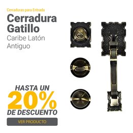 Cerradura Entrada Gatillo Caribe Latón Antiguo
