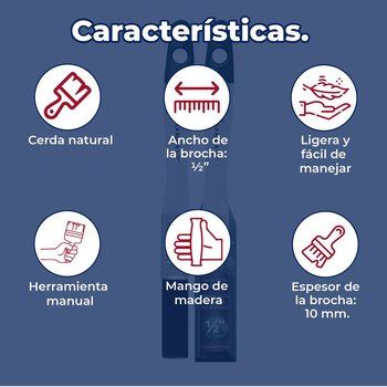 Brocha Byp de cerda natural La Regia ½” Pulgada