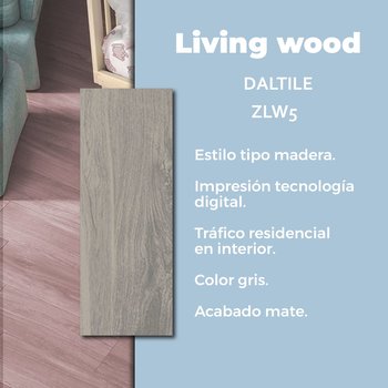 Piso Living Wood Gray Daltile 18x50 cm