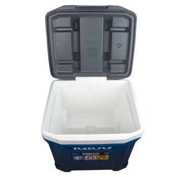 Hielera Latitude 60 Roller Igloo 94 latas c/ruedas gris y azul