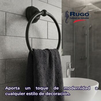 TOALLERO DE ARGOLLA ACABADO NEGRO