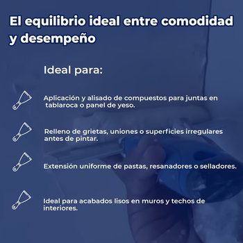 Espátula Mango Plástico Labeled 10 pulg Acero Azul Panel Rey