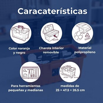 Caja para Herramienta Truper Naranja 19 pulg