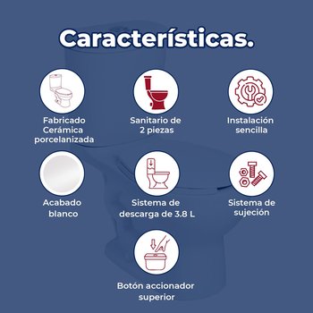 Sanitario Redondo Blanco Olimpia Helvex Grado Ecológico 3.8 LPD