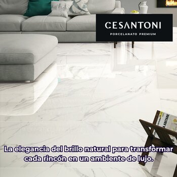 Piso Travali Blanco Tipo Mármol Cesantoni 61x61 cm Rectificado