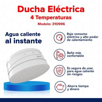 Regadera eléctrica ecoducha 4 temperaturas 110V