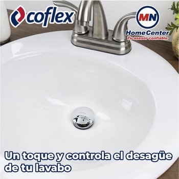 Contra Para Lavabo Cromada Tapón Push Coflex Sin Rebosadero