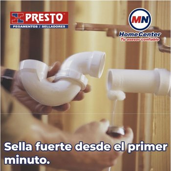 Pegamento Presto PVC 236 ml ¼ l Para tuberías