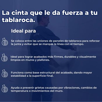 Cinta de Papel para Uniones con Refuerzo Fysco 5CM X 75M