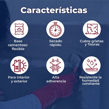 Impermeabilizante cementoso Fester CR66 Gris 7 kgs