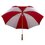Paraguas portátil para lluvia estilo golf rojo y blanco