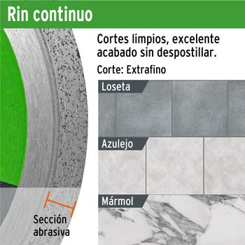 Disco Diamante Rin Continuo 4 pulg Truper