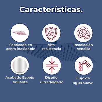 Regadera Ultra Delgada Sin Brazo Cuadrada de 6 x 6" Rugo