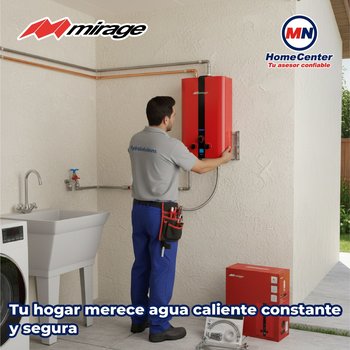 Calentador Paso 10 L Rojo Gas Natural Incluye Kit de Instalación