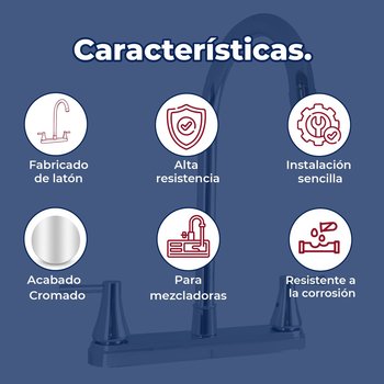 Llave Mezcladora 8" al Piso Para Fregadero Con Cubierta Rugo