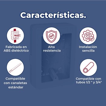 CAJA CONTACTOS CANALETA 3X5 BLANCA CRU3X5