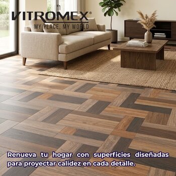 Piso Tipo Madera Caoba Jarana Vitromex 35.7X35.7 1.78 M2