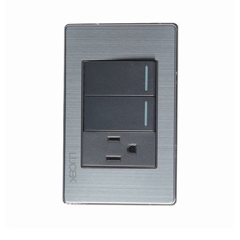 Placa 2 Apagadores Sencillos 1 Contacto Lucek BP19MA