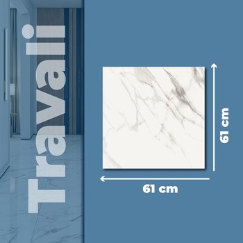 Piso Travali Blanco Tipo Mármol Cesantoni 61x61 cm Rectificado