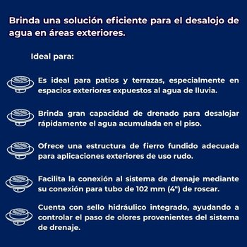 Coladera Helvex Rejilla Redonda con Campana 2514