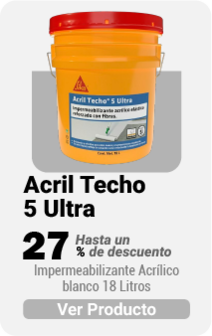 Impermeabilizante Acrílico Acril Techo 5 Ultra blanco 18L