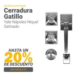 Cerradura Entrada Gatillo Yale Nápoles Niquel Satinado