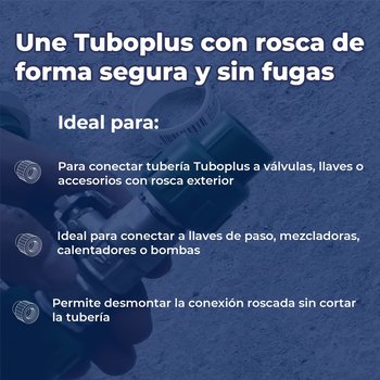 Conector Tuboplus Rotoplas Rosca Interior 1/2 x 1/2 pulgada