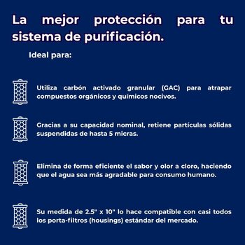Cartucho Carbón Activado Granular Osmosis 2.5 x 10 Purikor