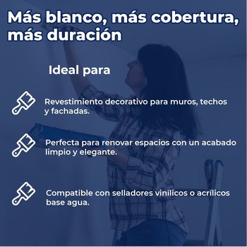 Pintura vinil acrílica mate classic extra white 19 L