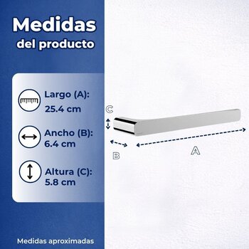 Toallero Sencillo Proyecta Cromo Linea Quadratta QA-09