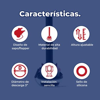 Valvula de Descarga Sanitario 3" Sapo Ajustable WC 2 Pzas