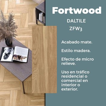 Piso Fort Wood Brown Daltile 18x50 cm