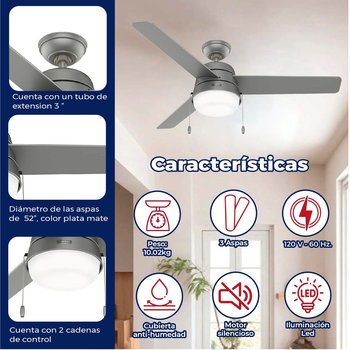 Ventilador De Techo Aker Hunter 52 Pulgadas