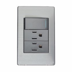 Placa 1 Apagador Sencillo 2 Contactos Lucek BP20MA